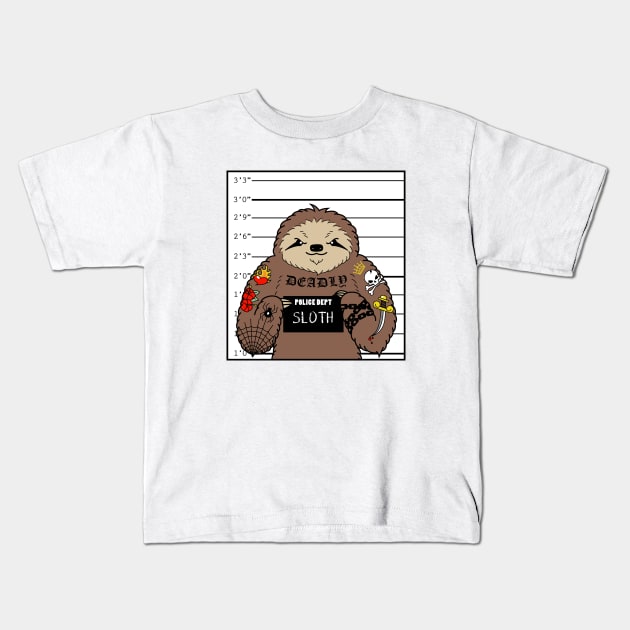 Prison Sloth Kids T-Shirt by SlothgirlArt